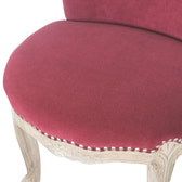 Wine Red Velvet Studded Chair | Cotton Velvet