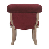 Wine Red Velvet Studded Chair | Cotton Velvet