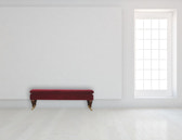 Wine Red Velvet Castor Bench