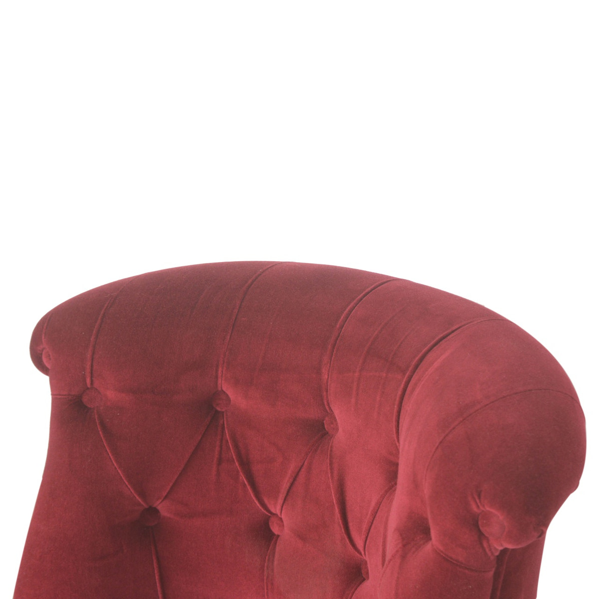 Wine Red Velvet Accent Chair | Oak-Ish