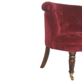 Wine Red Velvet Accent Chair | Oak-Ish