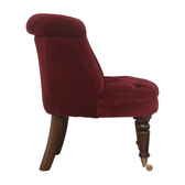 Wine Red Velvet Accent Chair | Oak-Ish