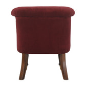 Wine Red Velvet Accent Chair | Oak-Ish