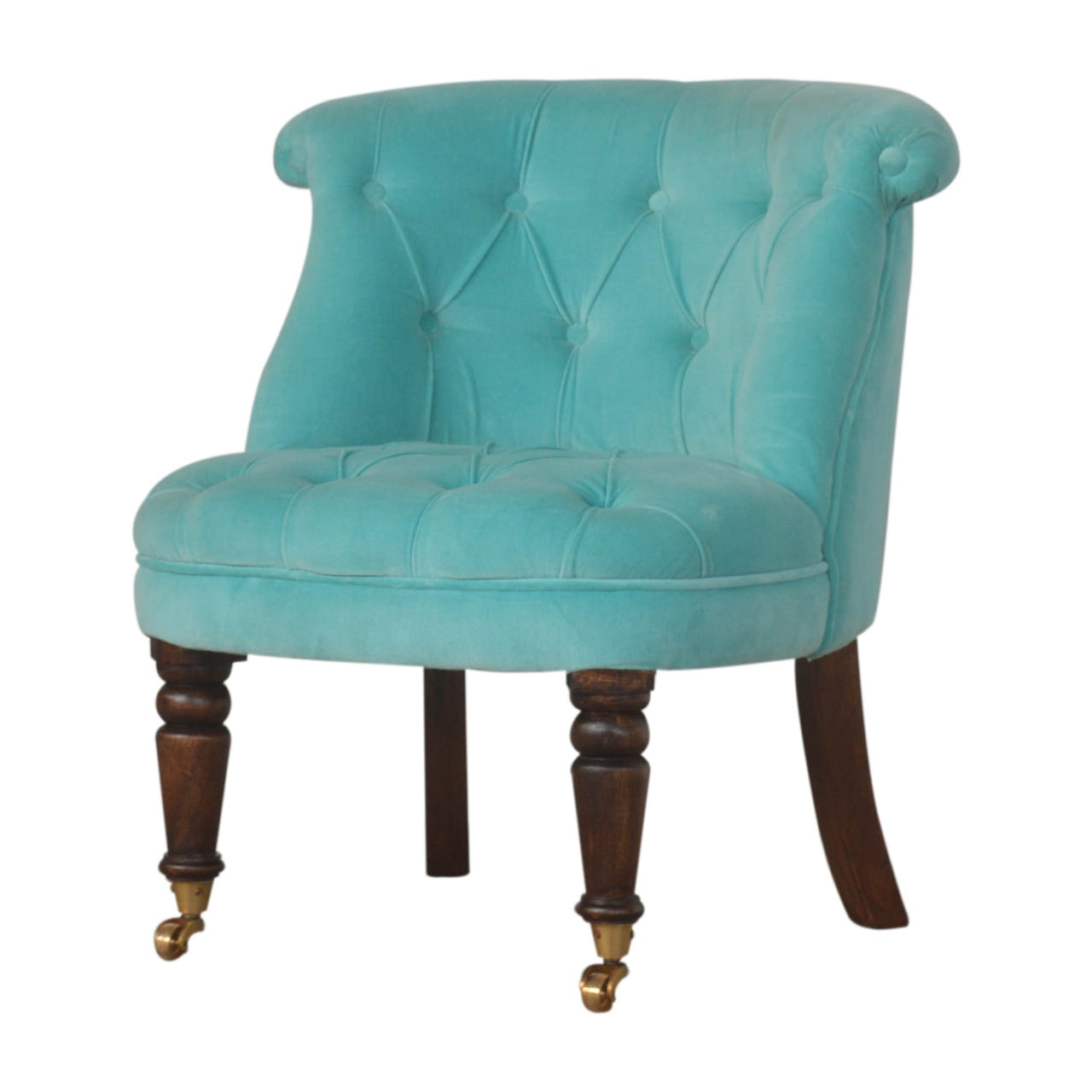 Turquoise Velvet Accent Chair | Cotton Velvet
