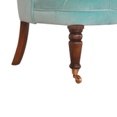 Turquoise Velvet Accent Chair | Cotton Velvet