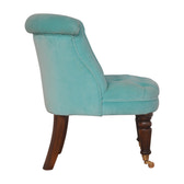 Turquoise Velvet Accent Chair | Cotton Velvet