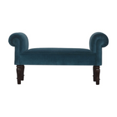 Teal Velvet Bench | Cotton Velvet