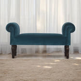 Teal Velvet Bench | Cotton Velvet