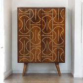 Chestnut Inlay Abstract Cabinet