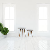 White Pattern Footstool Set of 2