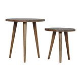 Tree Trunk Footstool Set of 2 Storage Bench