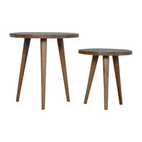 Tree Trunk Footstool Set of 2 Storage Bench