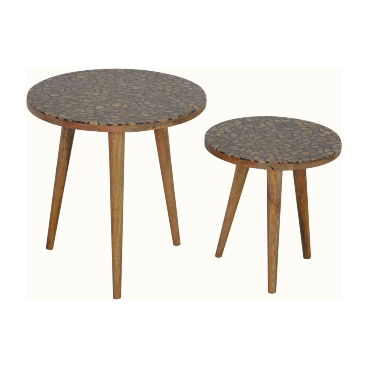 Tree Trunk Footstool Set of 2 Storage Bench