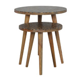 Tree Trunk Footstool Set of 2 Storage Bench
