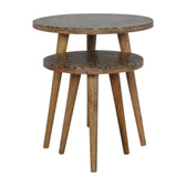Tree Trunk Footstool Set of 2 Storage Bench