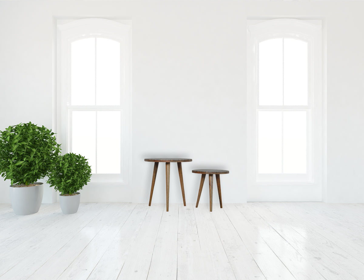 Tree Trunk Footstool Set of 2 Storage Bench