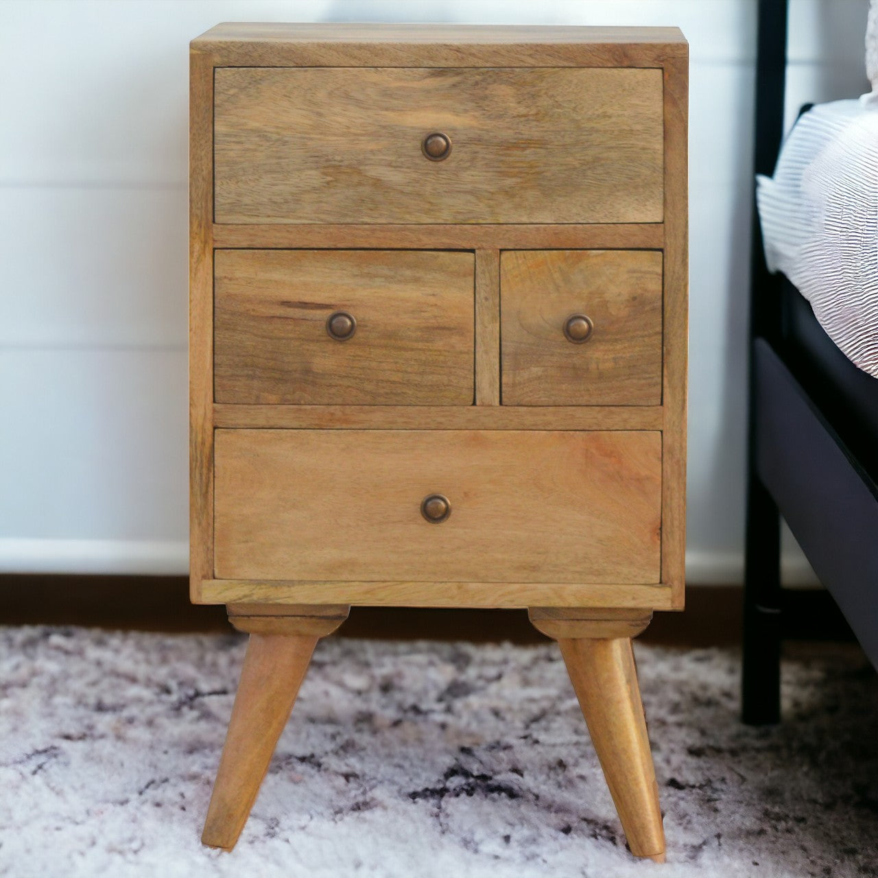 Nordic Style 4 Drawer Multi Bedside
