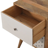 Geo Screen Printed 2 Tone Bedside Table