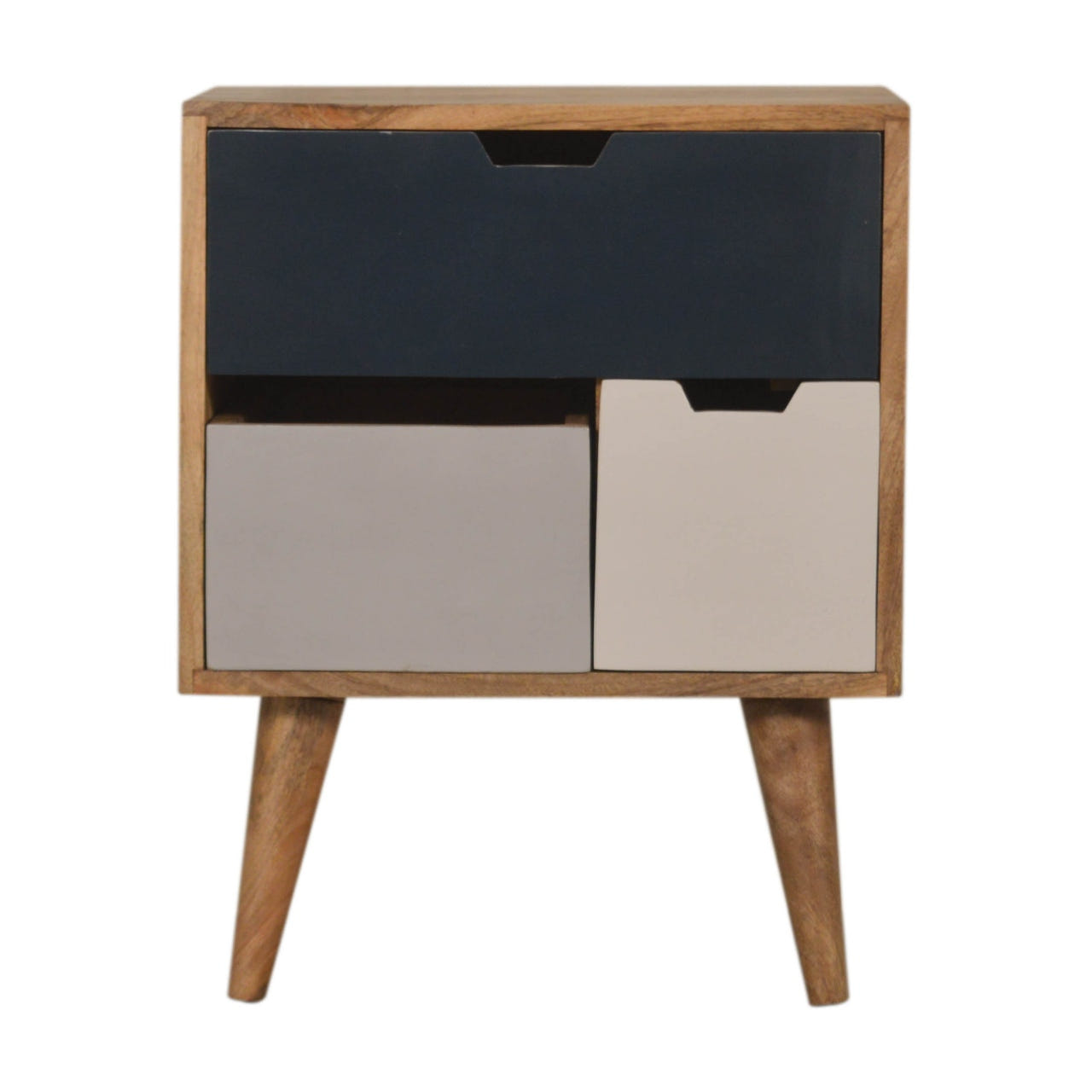 Navy Multi 3-Drawer Bedside Table