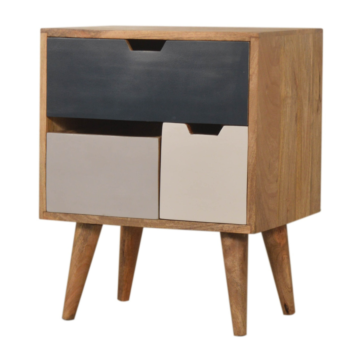 Navy Multi 3 Drawer Bedside