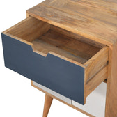 Navy Multi 3 Drawer Bedside