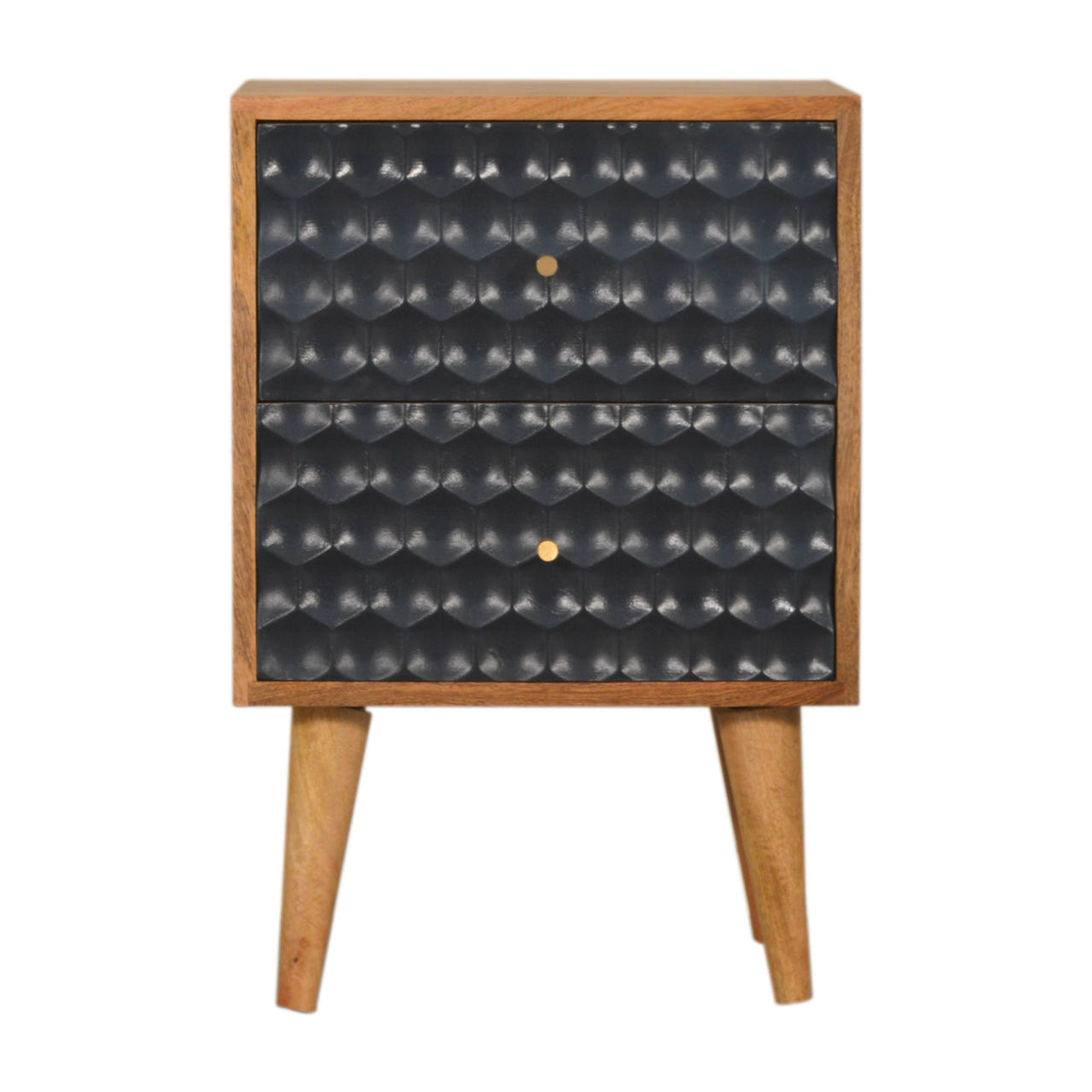 Navy Blue Honeycomb Bedside Table