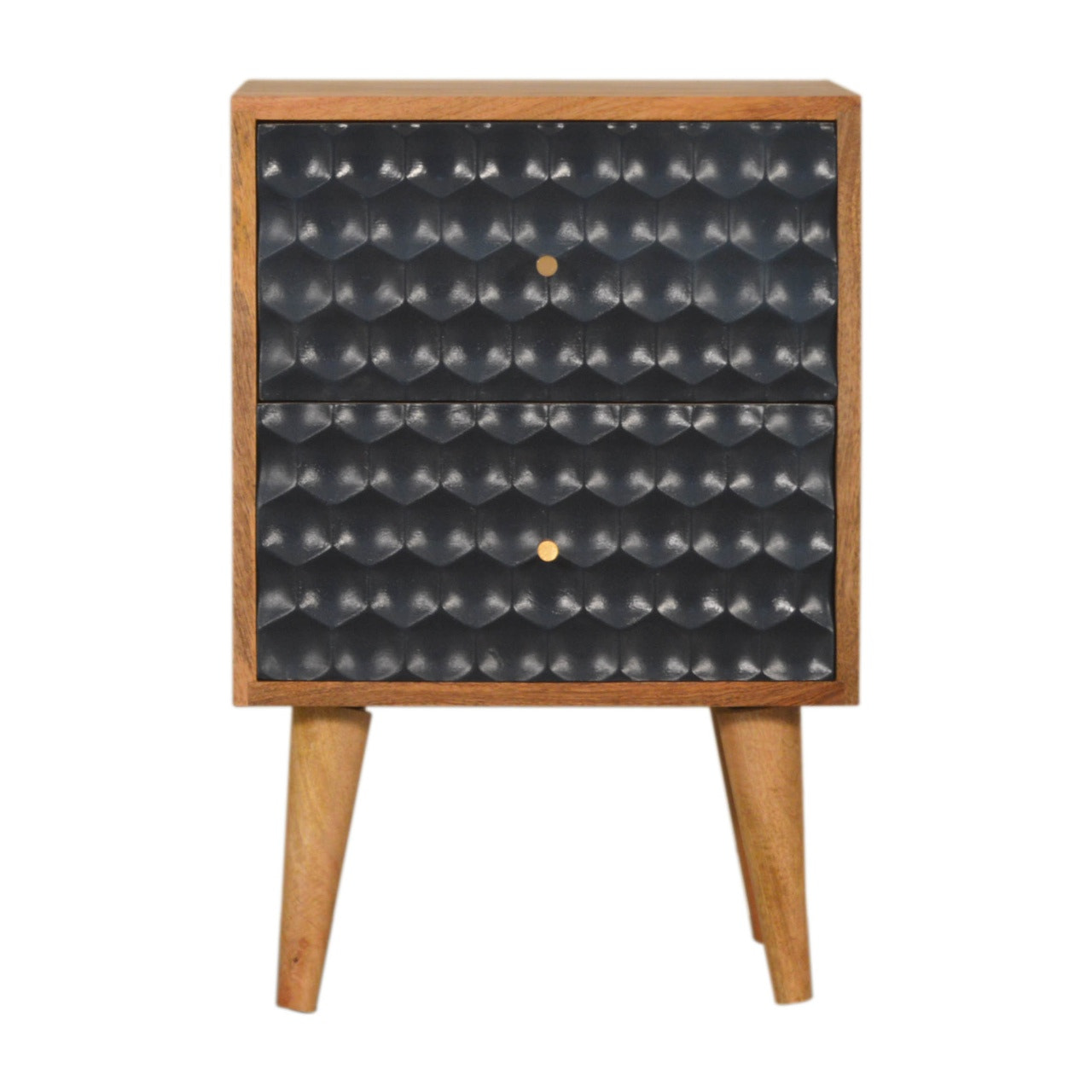 Navy Blue Honeycomb Bedside Table
