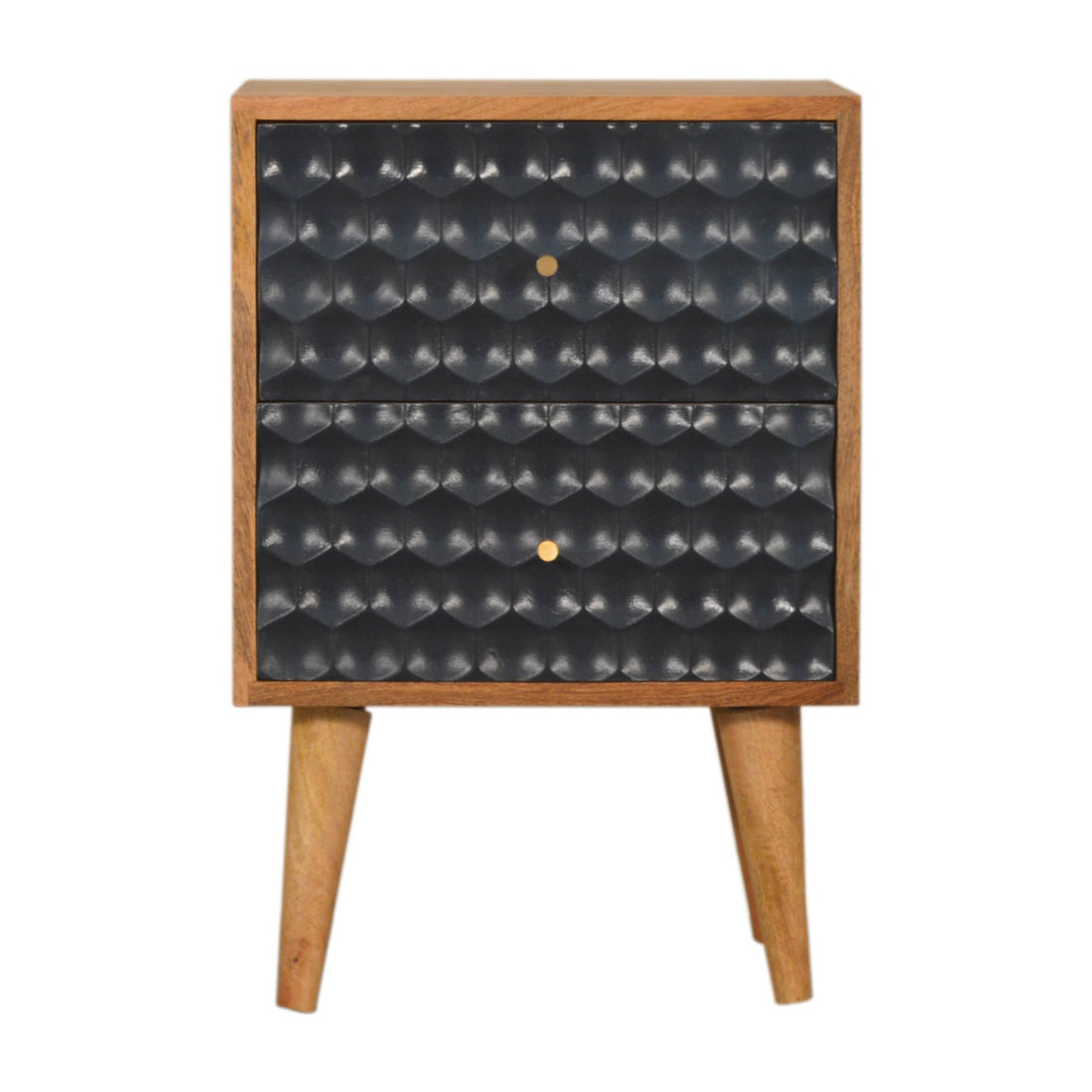 Navy Blue Honeycomb Bedside Table