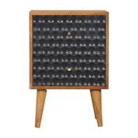 Navy Blue Honeycomb Bedside Table