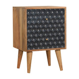 Navy Blue Honeycomb Bedside Table