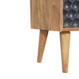 Navy Blue Honeycomb Bedside Table