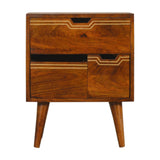 Multi Drawer Chestnut Bedside Table