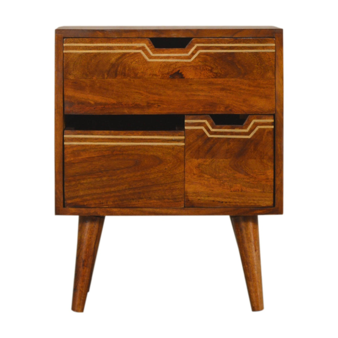 Multi Drawer Chestnut Bedside Table