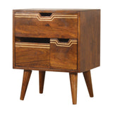 Multi Drawer Chestnut Bedside Table