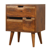 Multi Drawer Chestnut Bedside Table