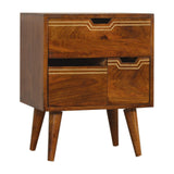 Multi Drawer Chestnut Bedside Table