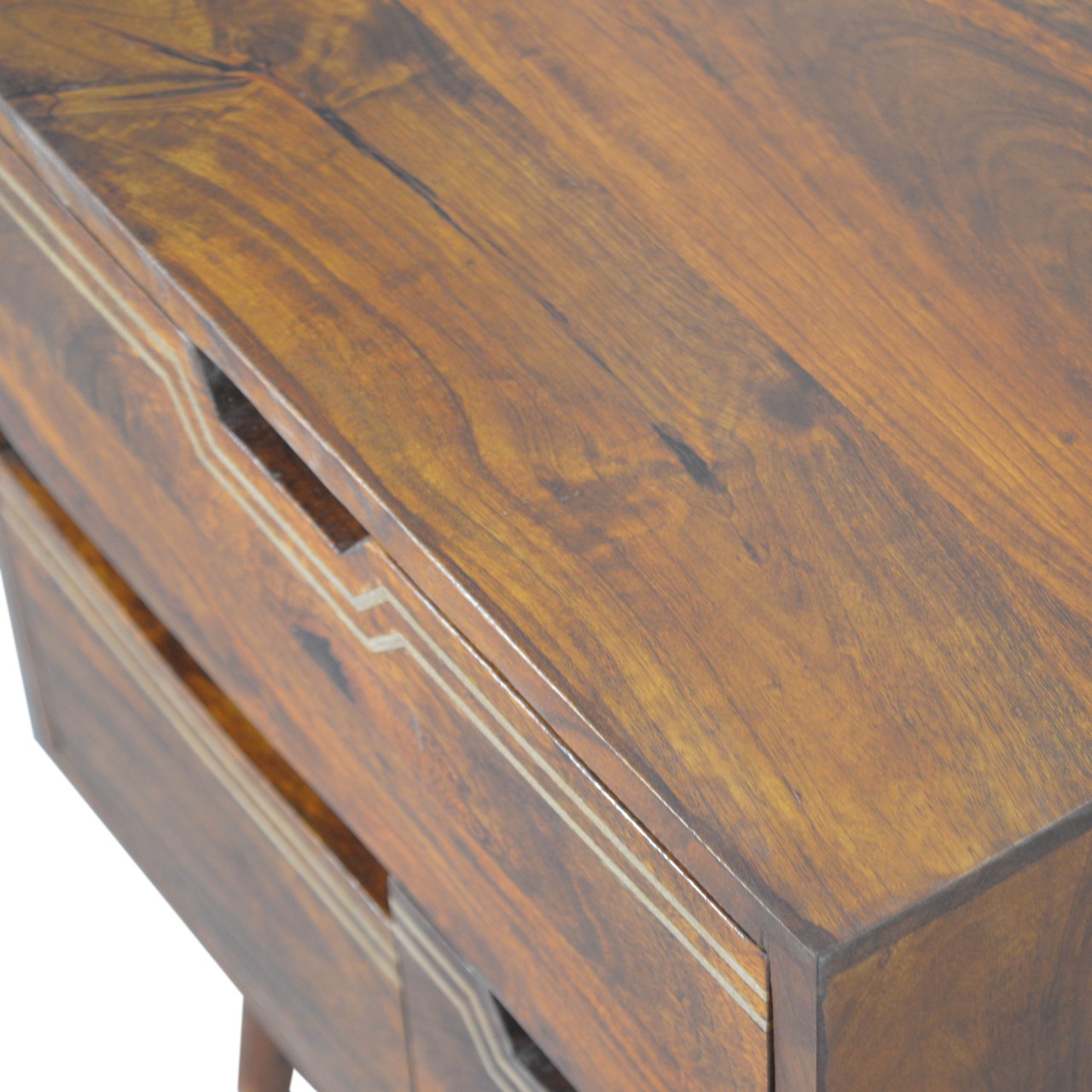 Multi Drawer Chestnut Bedside Table