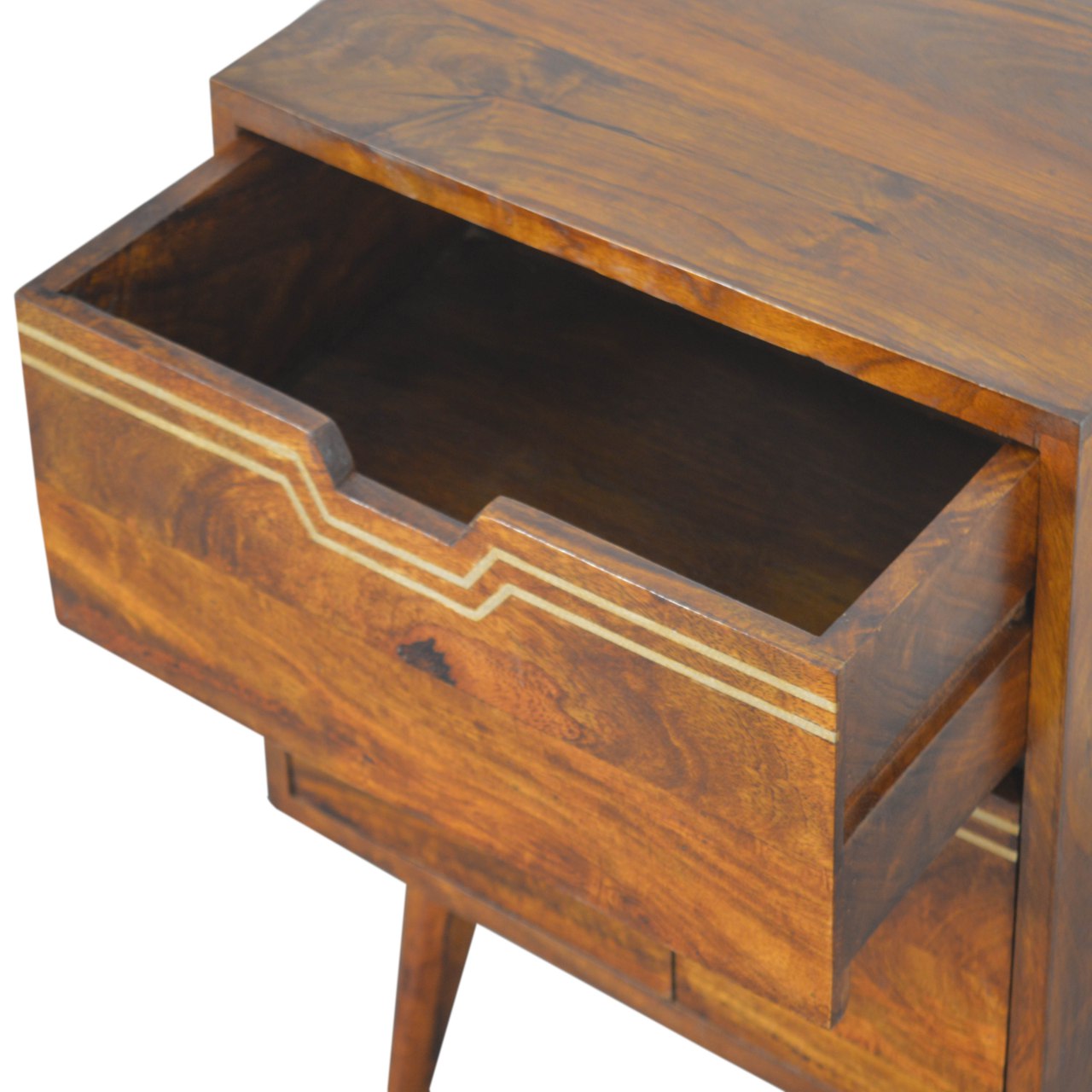 Multi Drawer Chestnut Bedside Table
