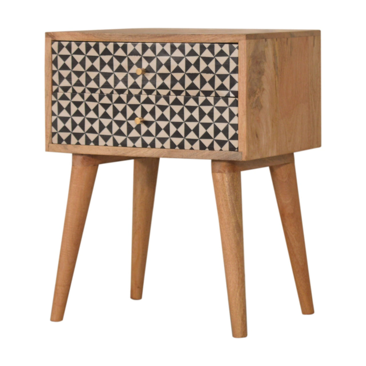 Rafina 2-Drawer Bedside Table | Oak Solid Mango Wood