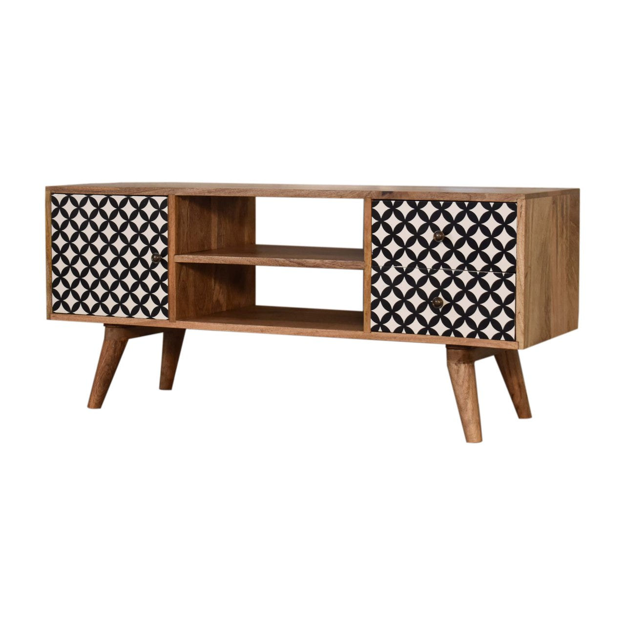 Diamond Print Entertainment TV Media Unit | Oak-Ish Mango Wood