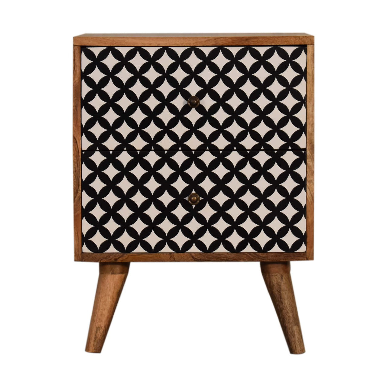 Diamond Screen Printed Bedside Table