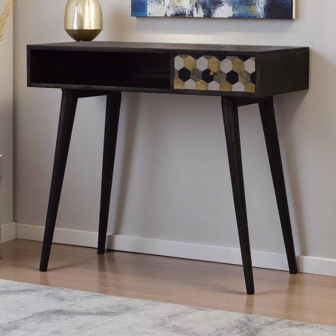 Walnut Block Writing Desk | Chestnut Mango Wood