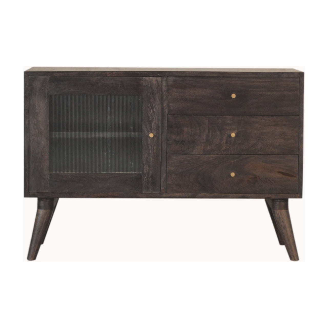 Havana Cabinet with 3-Drawers Chest of Drawers | Black Solid Mango Wood