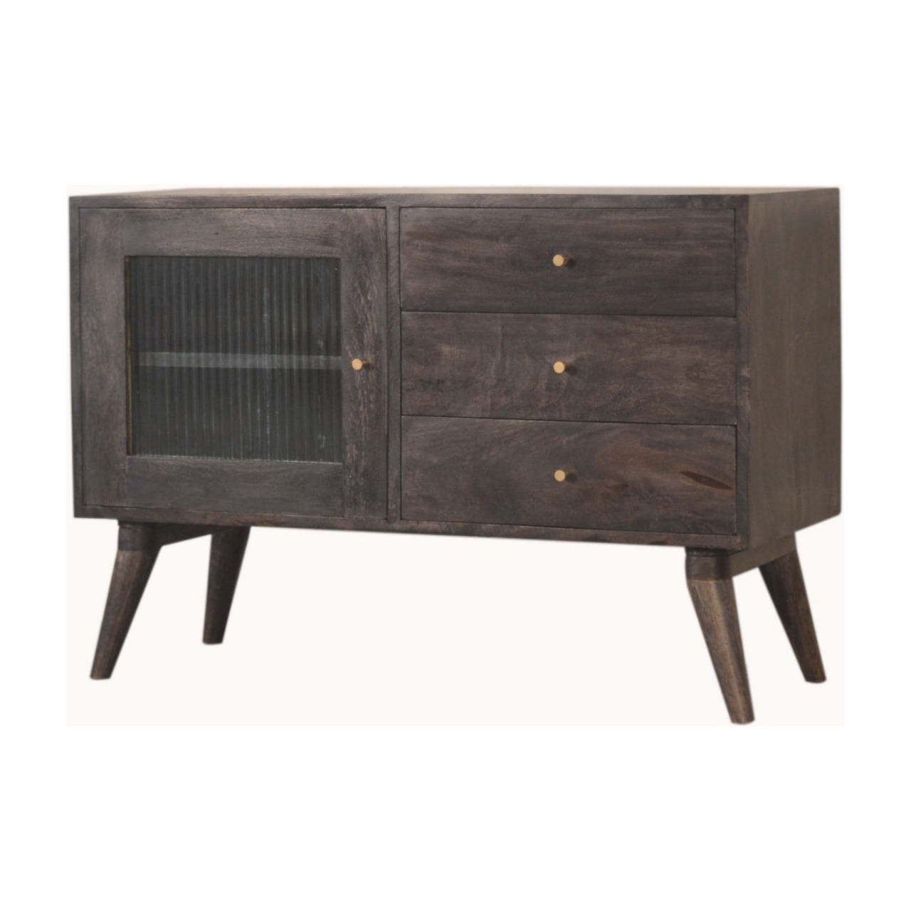 Havana Cabinet with 3-Drawers Chest of Drawers | Black Solid Mango Wood