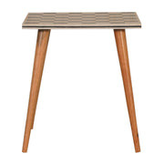 Checkered End Table Accent Piece | Oak Mango Wood