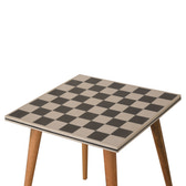 Checkered End Table Accent Piece | Oak Mango Wood
