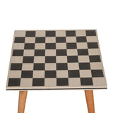 Checkered End Table Accent Piece | Oak Mango Wood