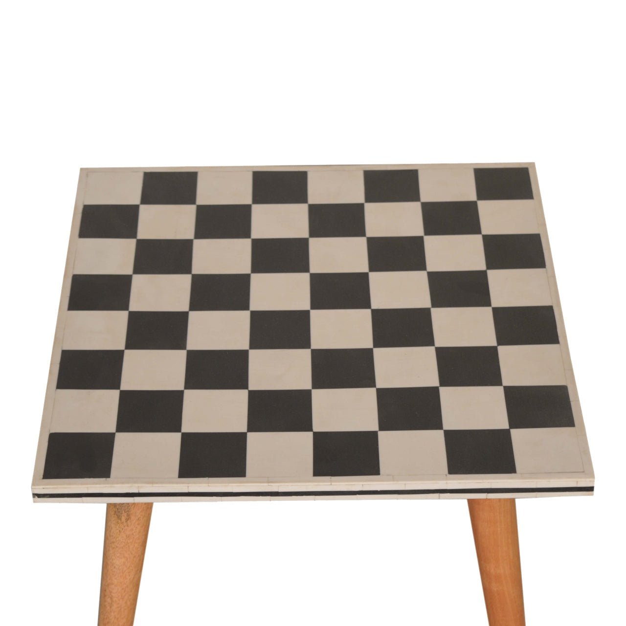 Checkered End Table Accent Piece | Oak Mango Wood
