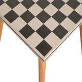 Checkered End Table Accent Piece | Oak Mango Wood