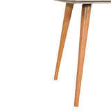 Checkered End Table Accent Piece | Oak Mango Wood